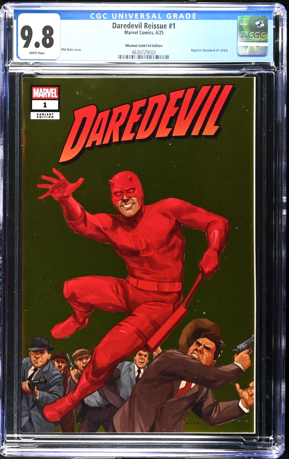 Daredevil Reissue #1 (2025) CGC 9.8 NM/MT Whatnot Gold Foil
