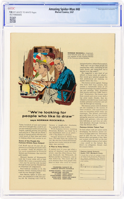 Amazing Spider-Man #48 (1967) CGC 9.8 NM/MT OW/White 1st Blackie Drago Vulture