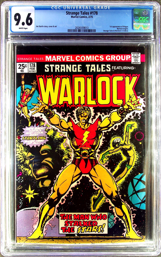 Strange Tales #178 (1975) Warlock CGC 9.6 White Starlin Key 1st Magus Warlock