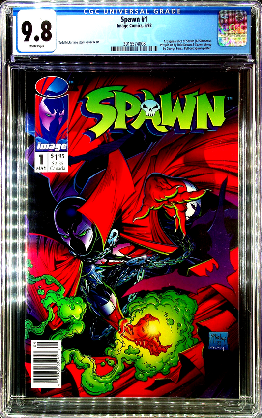 Spawn #1 (1992) CGC 9.8 NM/MT WHITE KEY 1st appearance Todd McFarlane NEWSSTAND