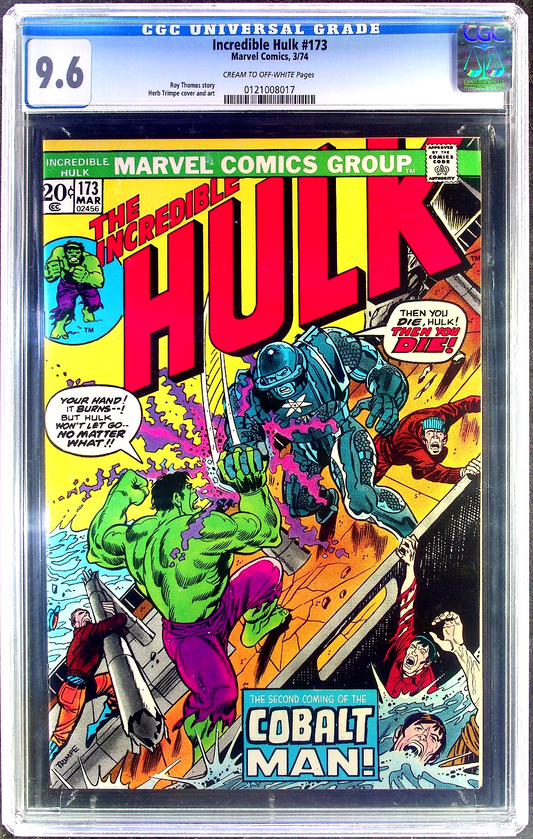 Incredible Hulk #173 (1974) CGC 9.6 NM+ C/OW Atomic Explosion Panel Cobalt Man