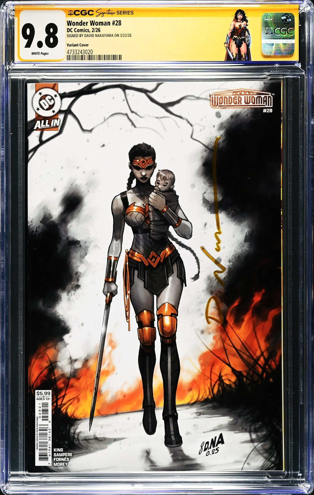 Wonder Woman #28 (2026) CGC SS 9.8 NM/MT DNA Signed Iconic Nakayama Custom Label
