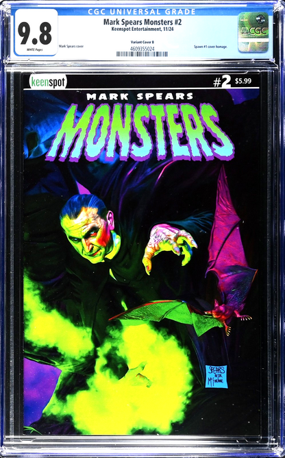 Mark Spears Monsters #2 (2024) CGC 9.8 NM/MT Cover B Spawn #1 Homage