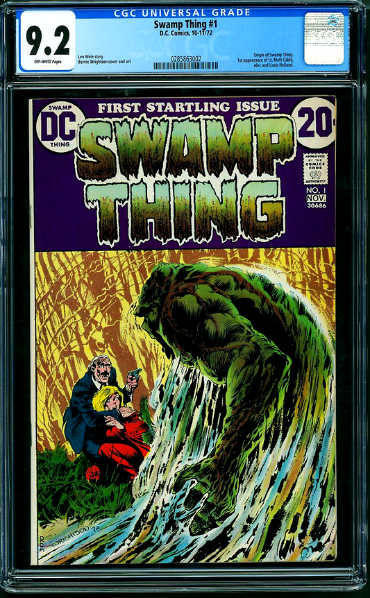 Swamp Thing #1 (1972) CGC 9.2 NM- Off-White Pages Key Origin Wrightson Cover