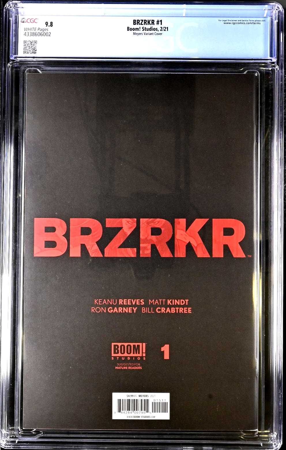 BRZRKR #1 (2021) CGC 9.8 NM/MT Meyers Virgin Keanu Reeves 1:1000 RARE Retailer