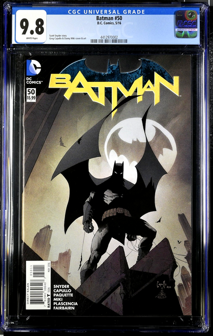 Batman #50 (2016) CGC 9.8 NM/MT WHITE 2nd Series Greg Capullo Classic Cover