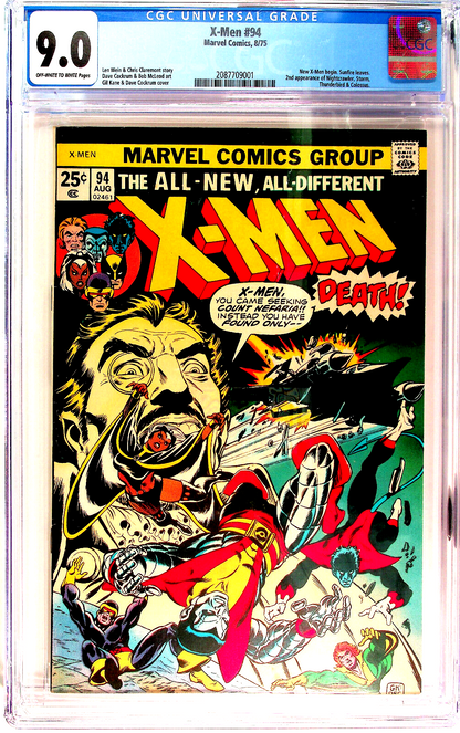 X-Men #94 (1975) CGC VF/NM 9.0 OW White 1st Monthly Issue & 2nd App New X-Men