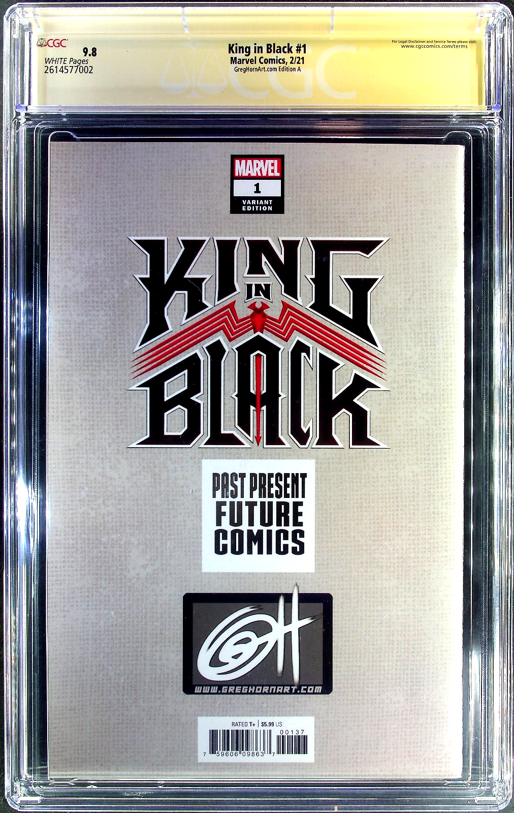King in Black #1 (2021) CGC 9.8 SS NM/MT Greg Horn Homage ASM #347 Remark #2/50