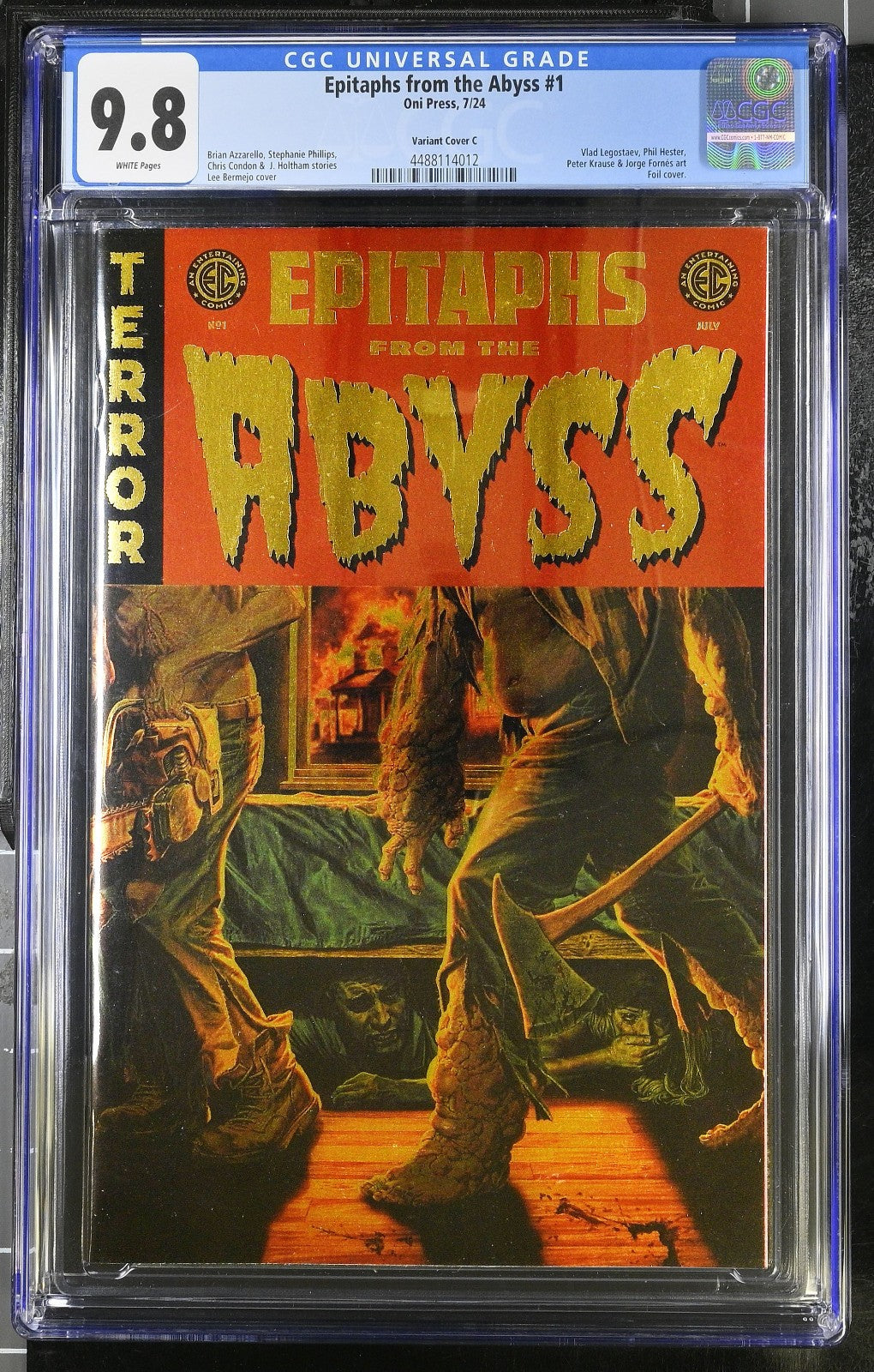 Epitaphs from the Abyss #1 (2024) CGC 9.8 NM/MT Oni Press EC Bermejo Gold Foil