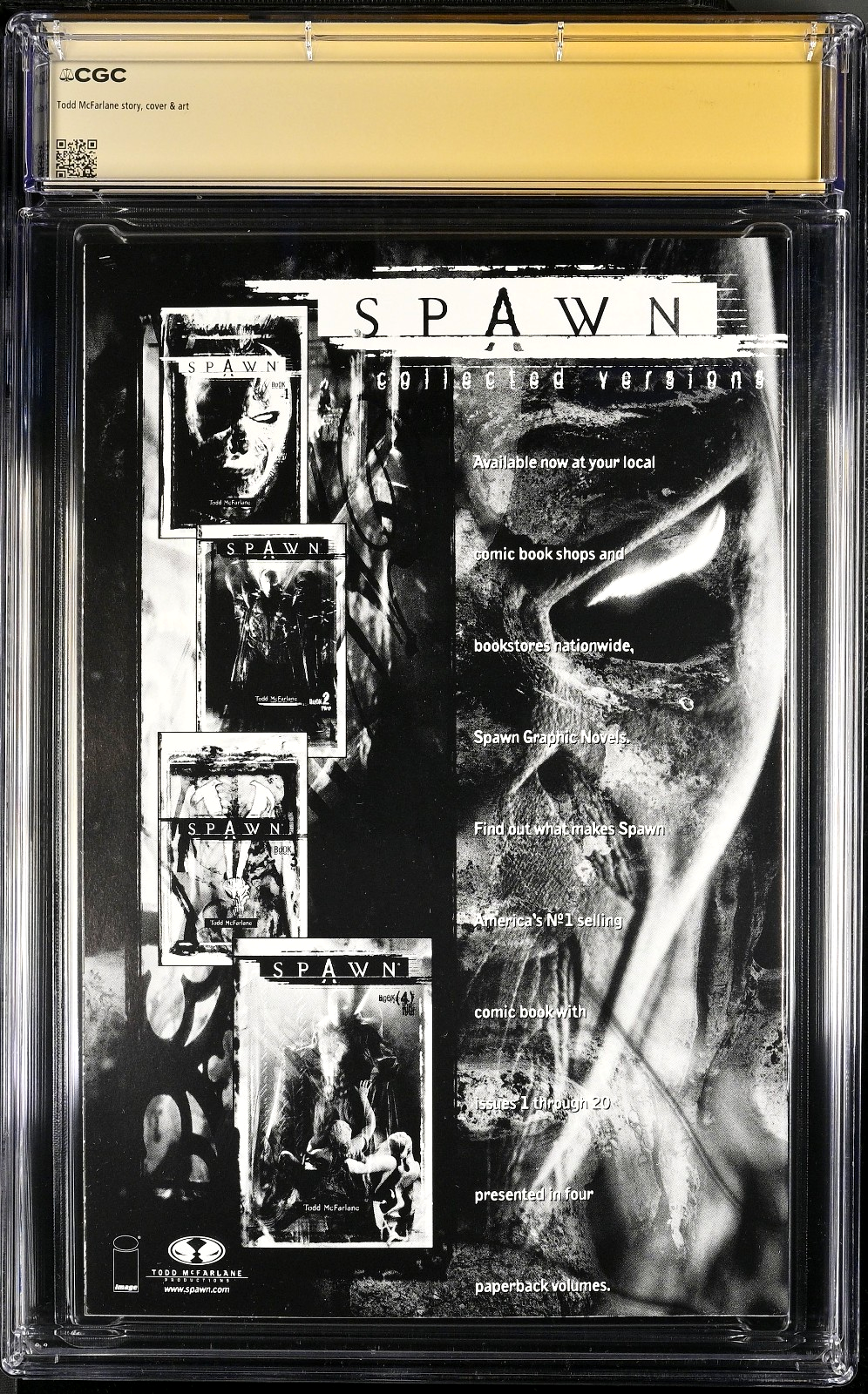 Spawn #1 (1997) CGC SS 9.8 B&W Black & White McFarlane Signed Custom Label 1:50