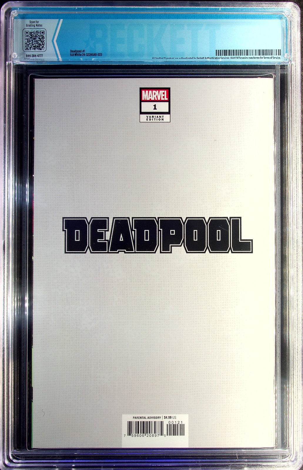 Deadpool #1 (2024) CBSC 9.8 NM/MT WHITE Pages Inhyuk Lee Foil Cover