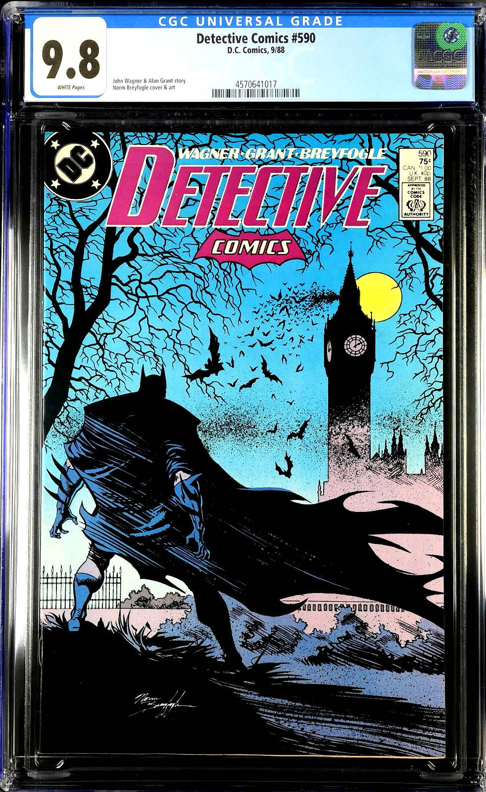 Detective Comics #590 (1988) CGC 9.8 NM/MT WHITE Iconic Breyfogle Cover
