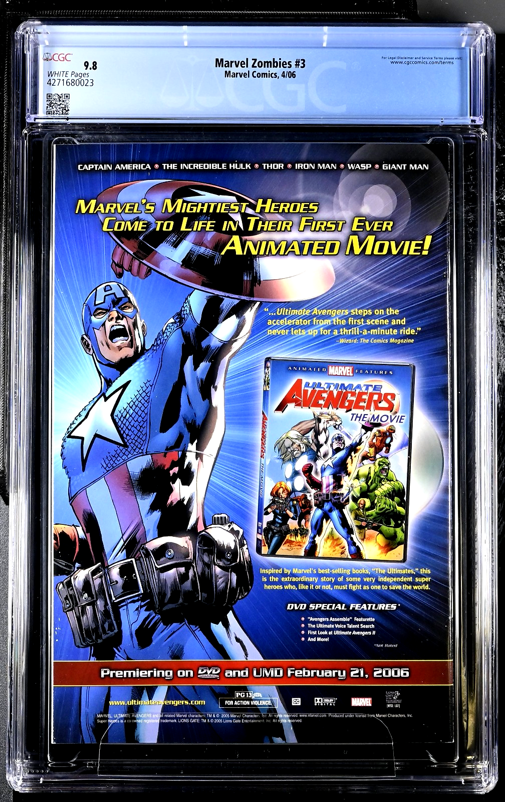 Marvel Zombies #3 (2006) CGC 9.8 NM/MT WHITE Arthur Suydam Hulk #340 Homage