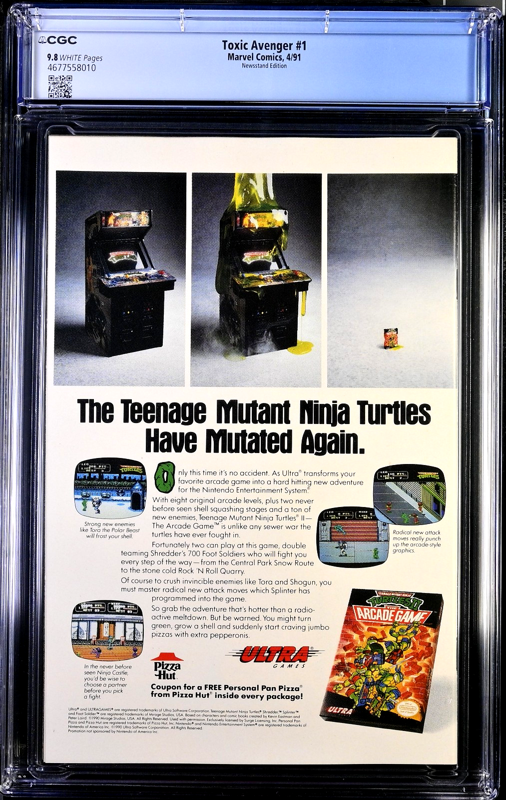 Toxic Avenger #1 (1991) CGC 9.8 NM/MT White Pages KEY 1st App Newsstand Edition