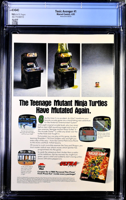 Toxic Avenger #1 (1991) CGC 9.8 NM/MT White Pages KEY 1st App Newsstand Edition