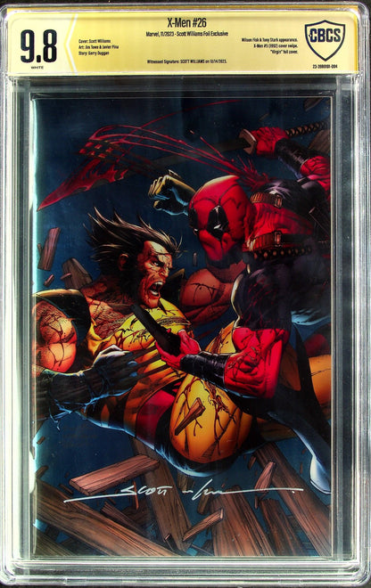 X-Men #26 (2023) CBCS 9.8 NM/MT Scott Williams Signed NYCC Foil (Ltd 1992)