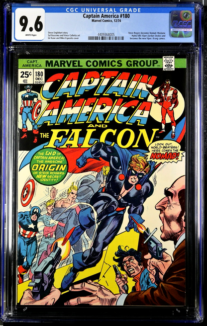Captain America #180 (1974) CGC 9.6 NM+ WHITE KEY 1st Nomad Steve Rovers & Viper