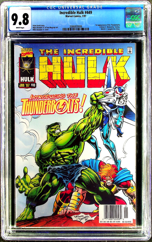 Incredible Hulk #449 (1997) CGC 9.8 NM/MT WHITE Newsstand Key 1st Thunderbolts