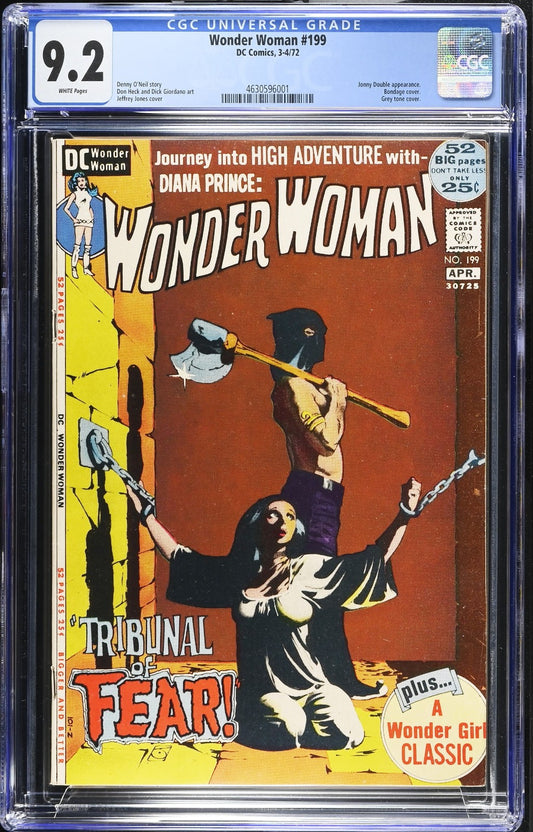 Wonder Woman #199 (1972) CGC 9.2 NM- White Pages Jones Iconic Bondage Cover