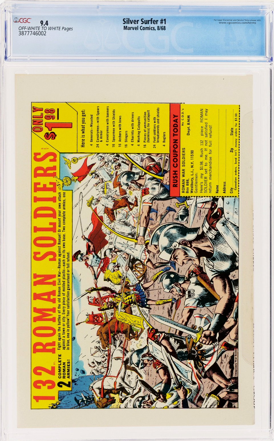 Silver Surfer #1 (1968) CGC 9.4 NM OW White Buscema Key Origin 1st Shalla-Bal PC
