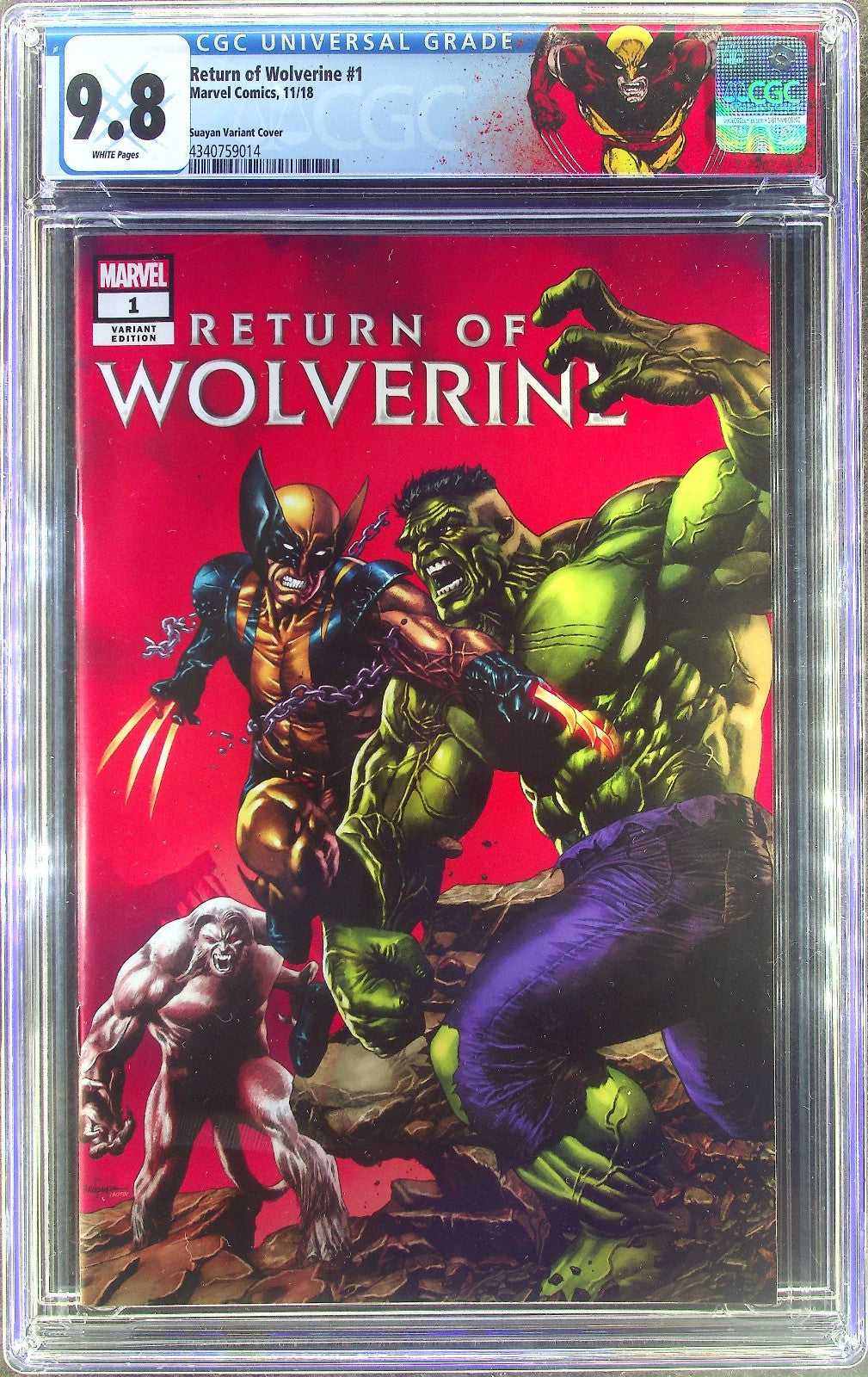 Return of Wolverine #1 (2018) CGC 9.8 NM/MT Unknown Suayuan Hulk #181 Homage