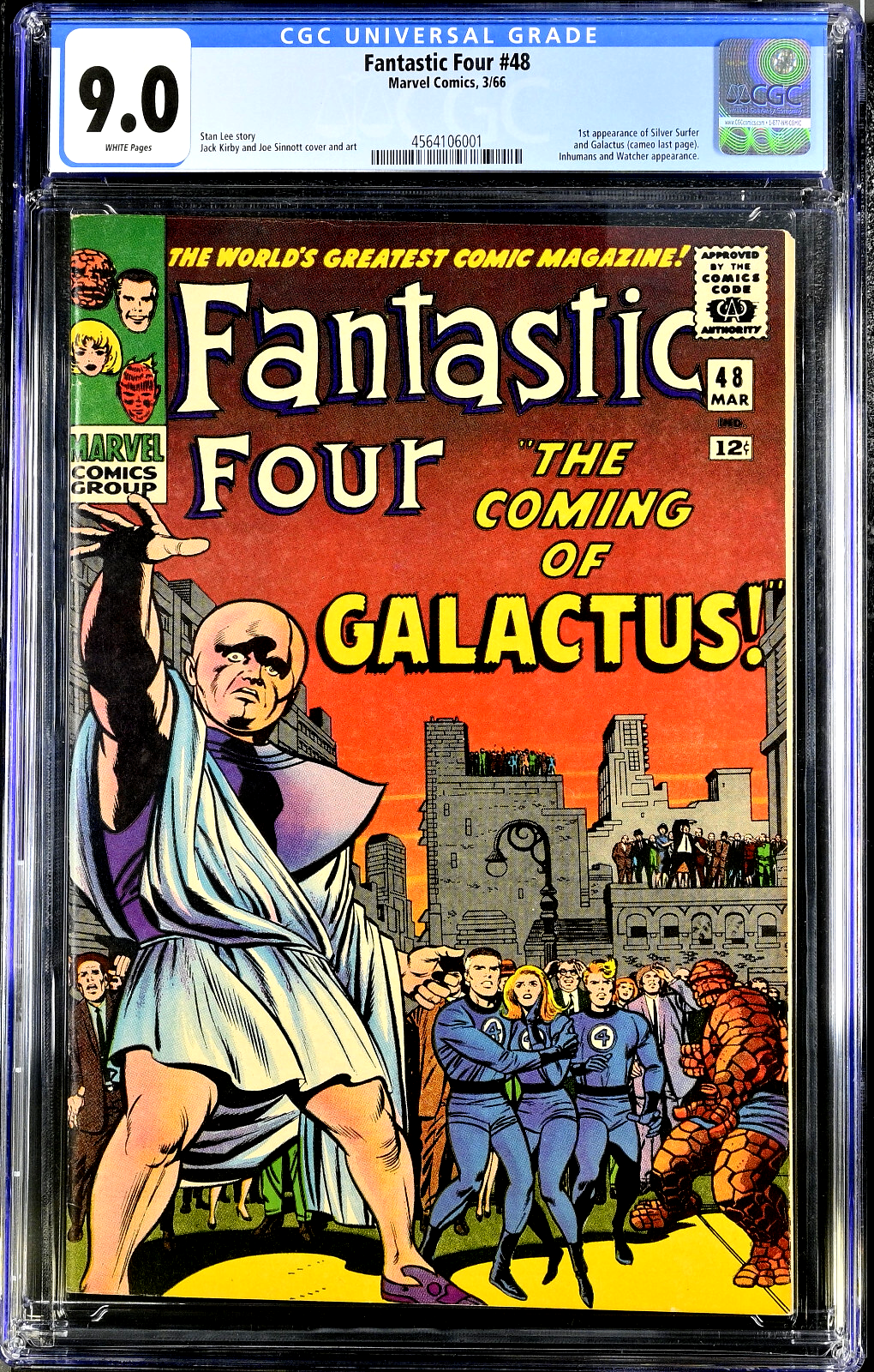 Fantastic Four #48 (1966) CGC 9.0 VF/NM WHITE Key 1st Silver Surfer Galactus PC