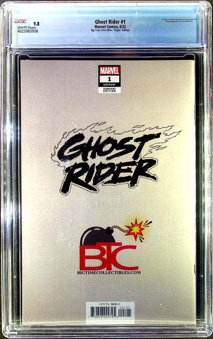Ghost Rider #1 (2022) CGC 9.8 NM/MT Lucio Parrillo Virgin BTC WhatNot Exclusive