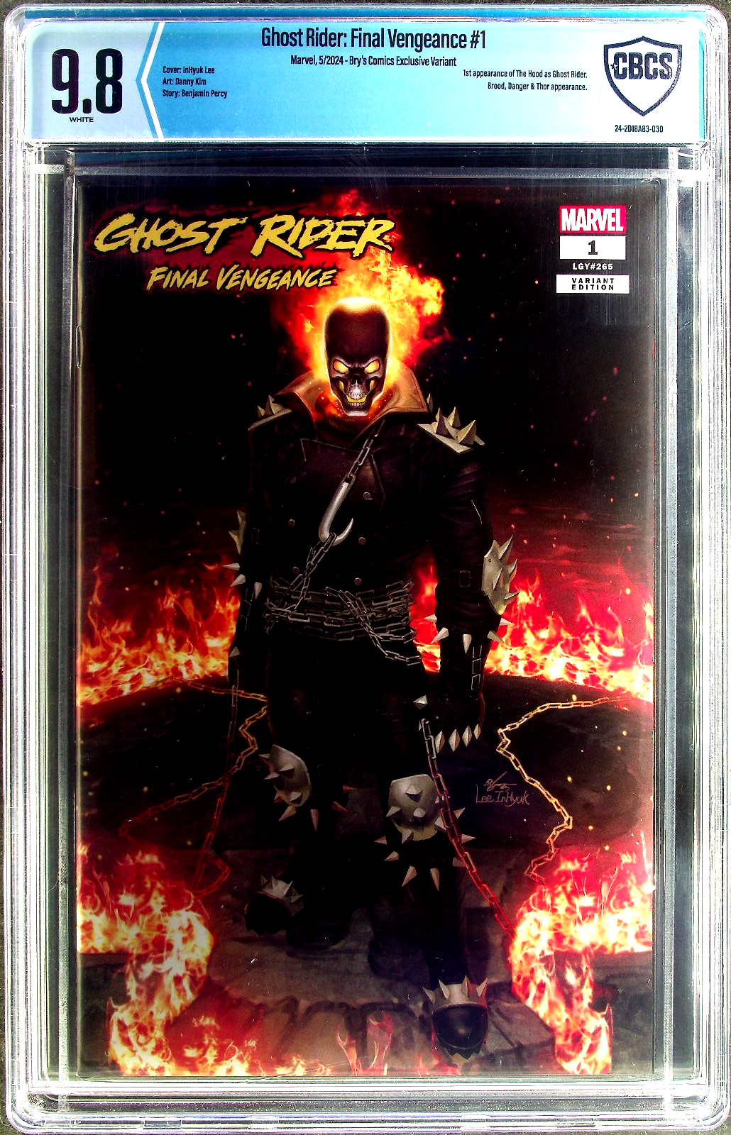 Ghost Rider: Final Vengeance #1 (2024) CBCS 9.8 NM/MT WHITE Bry's Comics Edition