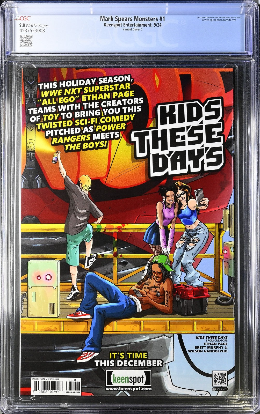 Mark Spears Monsters #1 (2024) CGC 9.8 NM/MT Cover C Infinity Gauntlet #1 Homage