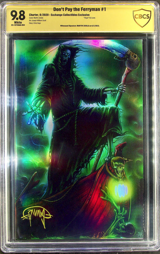 Don't Pay The Ferryman #1 (2020) CBCS 9.8 NM/MT SS WHITE Zavala Sign Virgin Foil