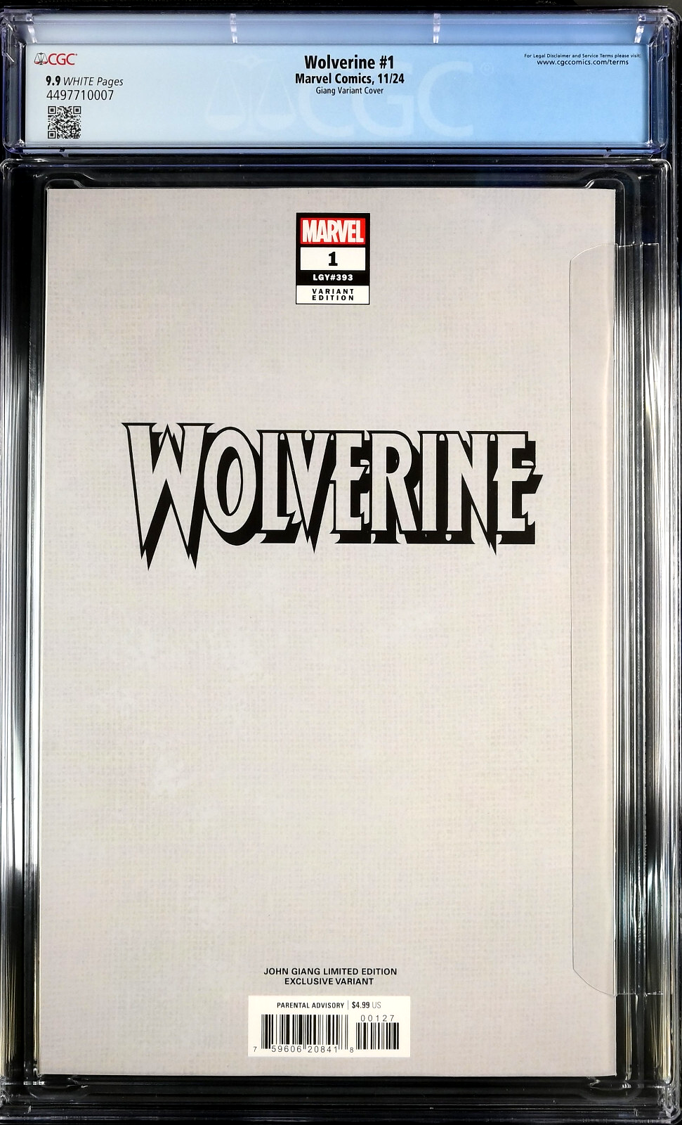 Wolverine #1 (2024) CGC 9.9 MINT John Giang Cover Limited  to 1000