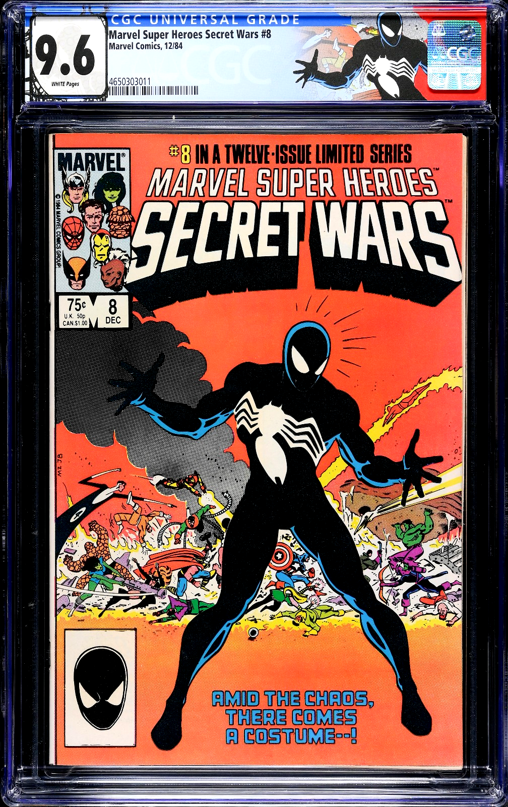 Marvel Super Heroes Secret Wars #8 (1984) CGC 9.6 NM+ WHITE Key Custom Label