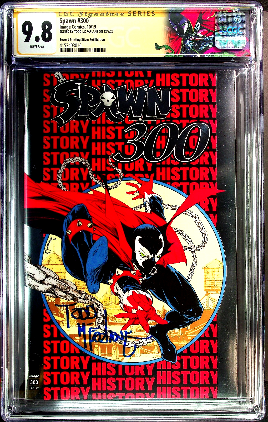 Spawn #300 (2019) CGC SS 9.8 McFarlane Full Signature Silver Foil Custom Label