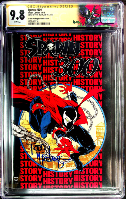 Spawn #300 (2019) CGC SS 9.8 McFarlane Full Signature Silver Foil Custom Label