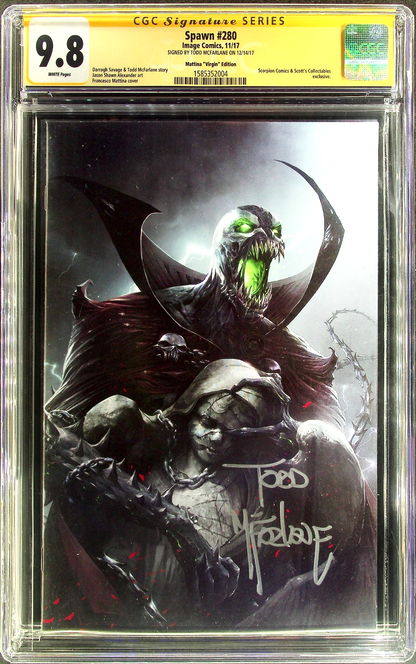 Spawn #280 (2017) CGC SS 9.8 NM/MT Scorpion Mattina Virgin McFarlane Sig LTD 666