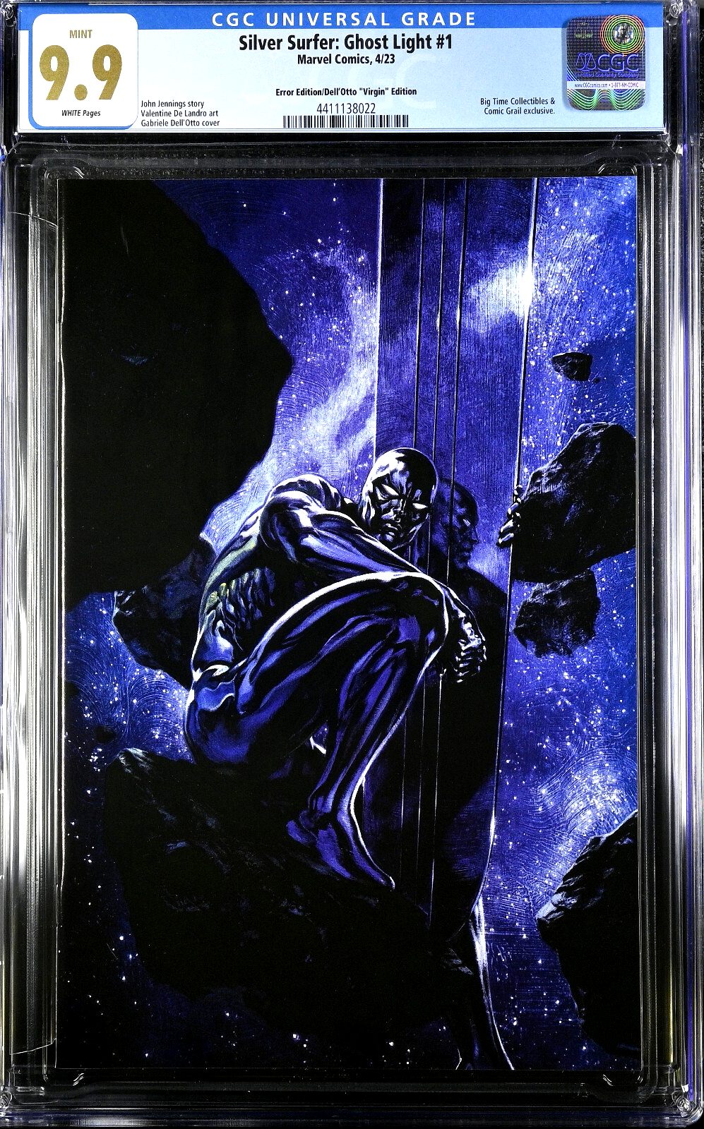 Silver Surfer Ghost Light #1 (2023) CGC 9.9 MINT Del Otto Virgin Error Recalled