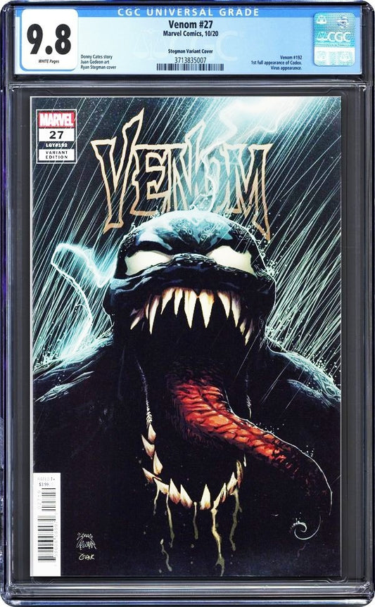 Venom #27 (2020) CGC 9.8 NM/MT White Pages LGY 192 Stegman Variant 1st Codex