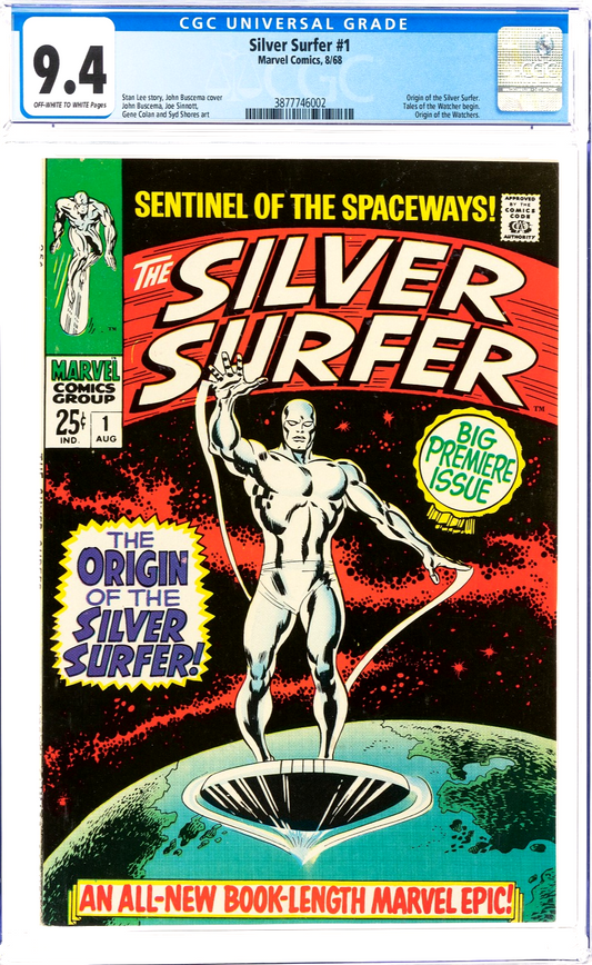 Silver Surfer #1 (1968) CGC 9.4 NM OW White Buscema Key Origin 1st Shalla-Bal PC