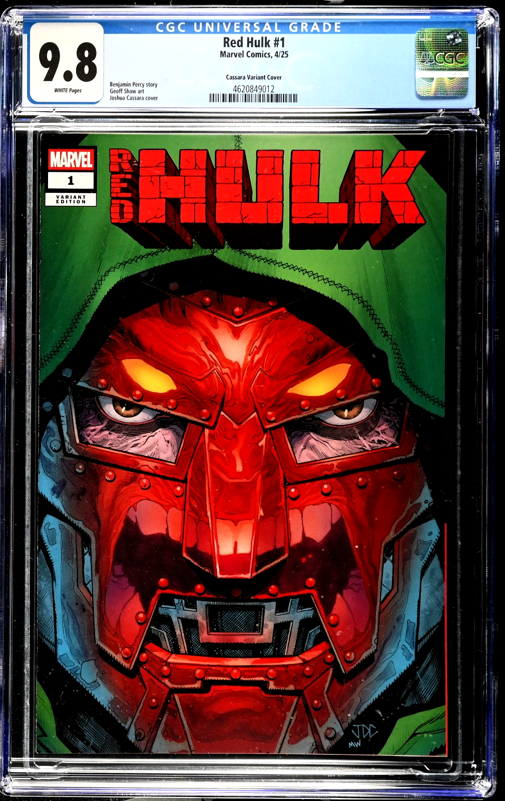 Red Hulk #1 (2025) CGC 9.8 NM/MT Joshua Cassara Doctor Doom Cover LTD 3000