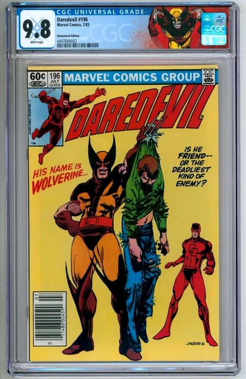 Daredevil #196 (1983) CGC 9.8 NM/MT WHITE Newsstand Wolverine Custom Label