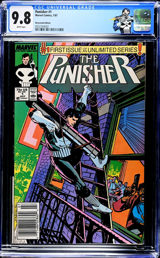 The Punisher #1 (1987) CGC 9.8 NM/MT WHITE Pages KEY Newsstand Custom Label