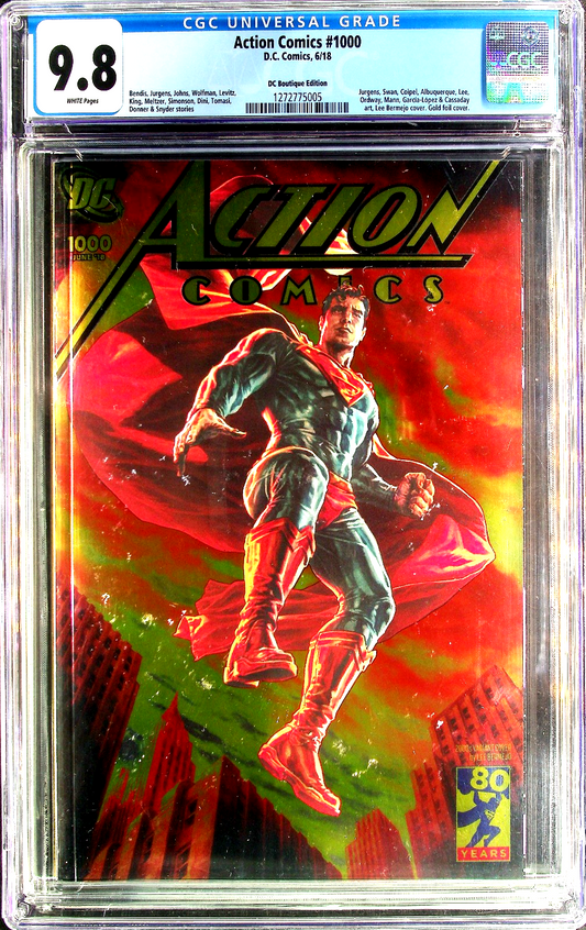 Action Comics #1000 (2018) CGC 9.8 NM/MT DC Boutique Bermejo Gold Foil Variant