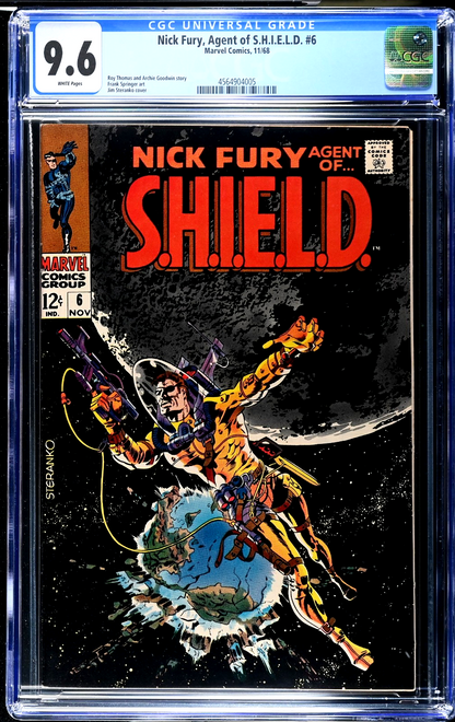 Nick Fury Agent of SHIELD #6 (1968) CGC 9.6 NM+ WHITE Steranko Iconic Space Cvr