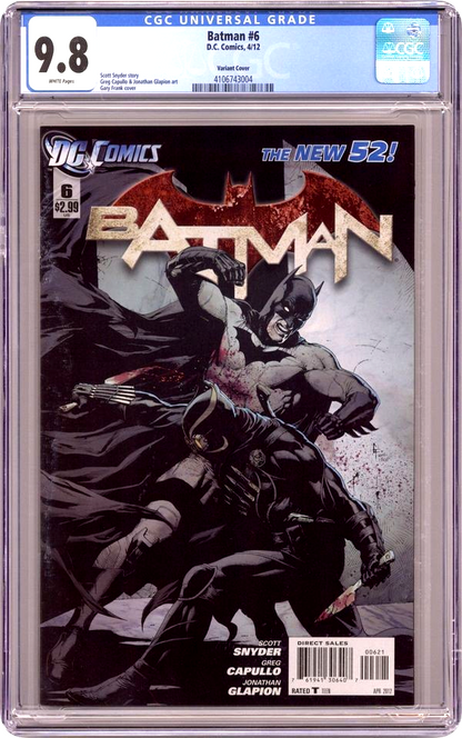 Batman #6 (2012) CGC 9.8 NM/MT WHITE Key 1st Court of Owls Gary Frank Ltd 1:25