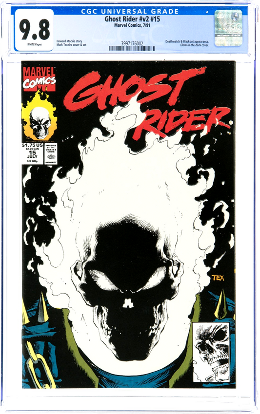 Ghost Rider #15 (1991) CGC 9.8 NM/MT WHITE Pages Glow-In-The-Dark Cover