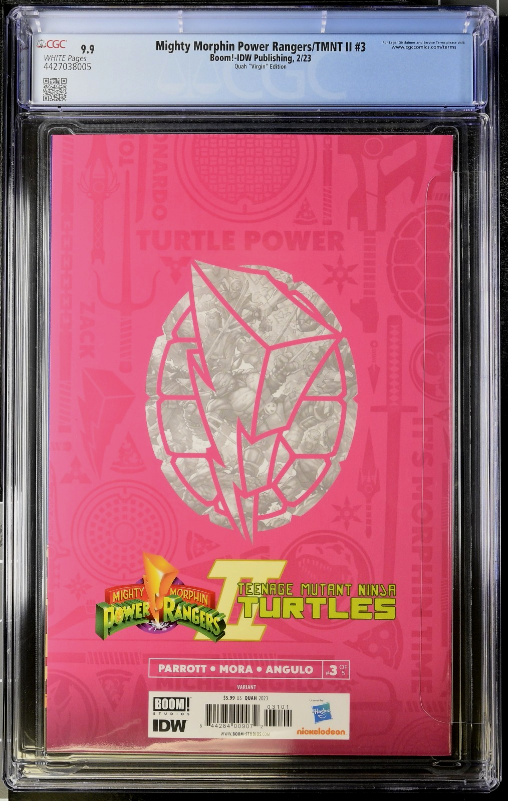 Mighty Morphin Power Rangers TMNT II #3 (2023) CGC 9.9 MINT Quah Virgin 1:150