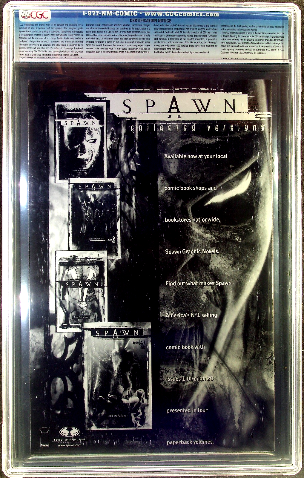 Spawn #1 (1997) CGC 9.8 NM/MT McFarlane Black & White Retailer Variant 1:50 RARE