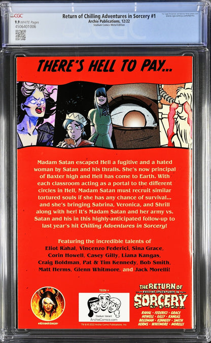 Return of Chilling Adventures in Sorcery #1 (2022) CGC 9.9 Metal Spawn Homage