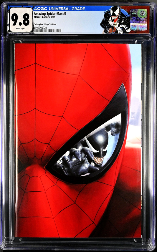 Amazing Spider-Man #1 (2025) CGC 9.8 Christopher Virgin Custom Label LTD 54/100