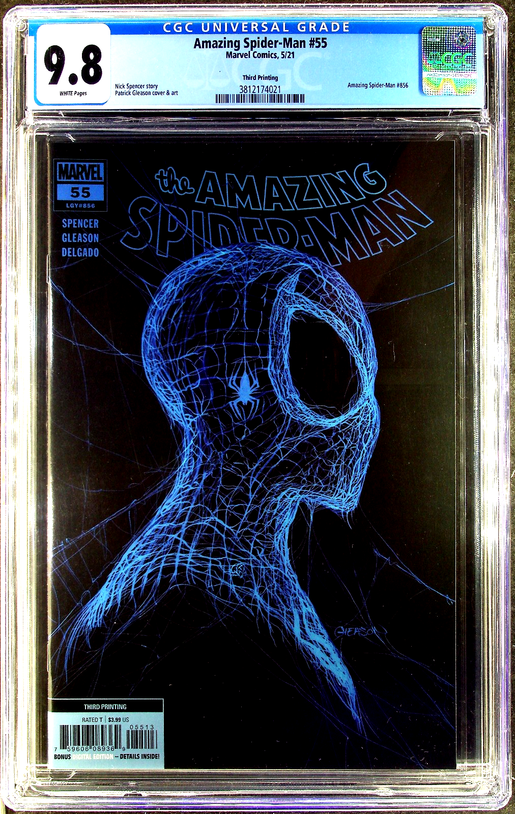 Amazing Spider-Man #55 (2021) CGC 9.8 NM/MT Gleason 3rd Print Blue/Black Cover